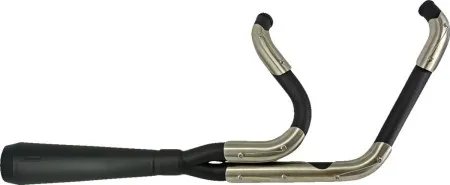 Trask Performance Assault 2:1 Exhaust System In Black With Stainless Heatshields For Harley Davidson 1999-2005 Dyna Models With Mid Or Forward Controls (TM-5021BK)