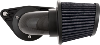 Vance & Hines VO2 Falcon Air Cleaner In Black Finish With Weaved Carbon Fibre Elbow For 1999-2017 HD Dyna, Softail And Touring Models (40053)