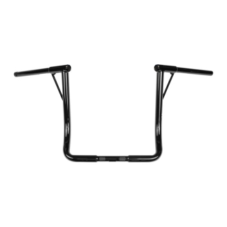Burly Brand 1 1/4 Inch Louise B 16 Inch Handlebar In Black For Harley Davidson 2008-2023 FLHT & FLHX Models (E-Throttle With Batwing Fairing) With 1 Inch Inlet Diameter Risers (B12-7005B)