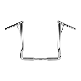 Burly Brand 1 1/4 Inch Louise B 16 Inch Handlebar In Chrome For Harley Davidson 2008-2023 FLHT & FLHX Models (E-Throttle With Batwing Fairing) With 1 Inch Inlet Diameter Risers (B12-7005C)
