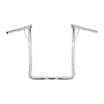 Burly Brand 1 1/4 Inch Louise B 19 Inch Handlebar In Chrome For Harley Davidson 2008-2023 FLHT & FLHX Models (E-Throttle With Batwing Fairing) With 1 Inch Inlet Diameter Risers (B12-7006C)