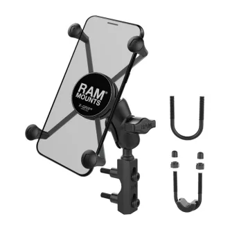 Ram Mounts X-grip Combo Brake/clutch Reservoir U-bolt Mount With Short Socket Arm Phone Holder For Small Phones (RAM-B-174-A-UN7)