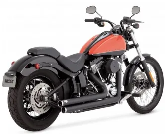 Vance & Hines Big Shots Staggered Exhaust System With PCX Technology In Black For Harley Davidson 1986-2017 Softail Models (47339)