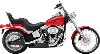 KessTech EC Approved 2 Into 2 Slip-On Mufflers In Matte Black With Big Slash End Caps In Matte Black For Harley Davidson 2007-2010 Softail Night Train Models  (070-2112-769)