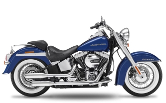KessTech EC Approved 2 Into 2 Slip-On Mufflers In Chrome With Straightcut Short End Caps In Chrome For Harley Davidson 2007-2011 Softail Deluxe & Cross Bones Models (070-2172-715)