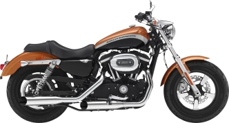 KessTech EC Approved 2 Into 2 Slip-On Mufflers In Chrome With Big Slash End Caps In Chrome For Harley Davidson 2007-2013 Sportster Models (070-2352-719)