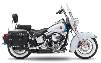 KessTech EC Approved 2 Into 2 Adjustable 3 Inch Low Slip-On Mufflers In Matte Black With Big Slash End Caps In Matte Black For Harley Davidson 2007-2011 Softail Models (072-2112-769)
