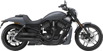 KessTech ECE Approved Double Short 2 Into 2 Non Adjustable Exhaust System In Matte Black For Harley Davidson 2008-2017 V-Rod Night Rod Special Models (21F-VR-0401-C)