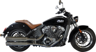 KessTech EC Approved Brave Spirit Slip-On Mufflers In Chrome With Chrome Brave End Caps For Harley Davidson 2017-2020 Indian Scout & Scout Bobber Models (202-IM51-719)