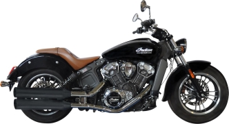KessTech EC Approved Brave Spirit Slip-On Mufflers In Matte Black With Matte Black Brave End Caps For Harley Davidson 2017-2020 Indian Scout & Scout Bobber Models (202-IM51-769)