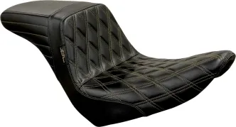 Le Pera KickFlip Double Diamond Chestnut Stitched Seat For Harley Davidson 2018-2023 Softail FXLR/FXLRS Low Rider & FLSB Sport Glide Models (LYR-590DD-CHET)