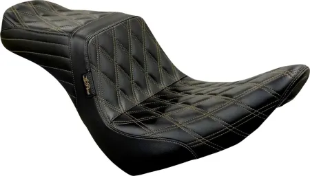 Le Pera TailWhip Double Diamond Chestnut Stitched Seat For Harley Davidson 2018-2025 Softail FXLR/FXLRS Low Rider & FLSB Sport Glide Models (LYR-580DD-CHET)