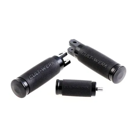 Cult Werk Racing Rider Foot & Shift Peg Set In Gloss Black For Harley Davidson 2018-2025 Softail & 2021-2025 Sportster RH Models (HD-BRO115)