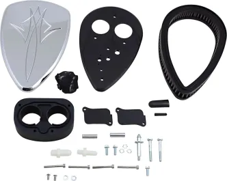 Baron Air Cleaner Kit Big Air  Pinstripe Chrome (BA-2060-13)