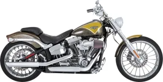 Vance & Hines Twin Slash Slip-On Mufflers With PCX Technology In Chrome For Harley Davidson 2007-2017 Softail Standard & Heritage Models (16335)