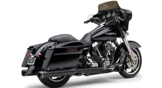 Cobra Muffler Gen 2 4 Inch Neighbour Haters Slip-Ons In Black For Harley Davidson 1995-2016 Touring Models (6276RB)