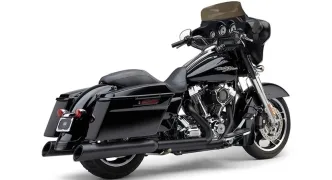 Cobra Gen 2 4.5 Inch Upper Cut Neighbour Haters Slip-On Mufflers In Black For Harley Davidson 2017-2024 Touring Models (6289RB)