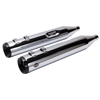 S&S Cycle GNX Slip-On Mufflers In Chrome For Harley Davidson 1995-2016 Touring Models (550-1079)