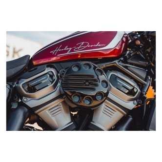 Cult Werk Slotted Air Filter Cover in Gloss Black Finish For Harley Davidson 2022-2023 Sportster Nightster RH975 Models (HD-NSR010)