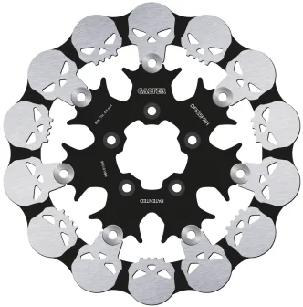Galfer Front Floating Skull Brake Disc For Harley Davidson 2014-2022 Sportster, 2008-2023 Touring, 2015-2024 Softail & 2006-2017 Dyna Models (DF835FRH)
