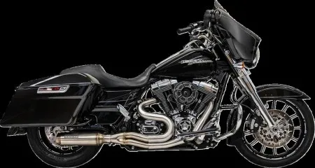 Bassani 2 Into 1 Super Bike Exhaust System In Stainless For Harley Davidson 1995-2006 Touring Models (1F61SS)