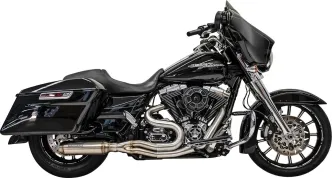 Bassani 2 Into 1 Super Bike Exhaust System In Stainless For Harley Davidson 2007-2016 Touring Models (1F62SS)