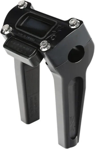 Thrashin Supply Co. 6 Inch Straight Handlebar Riser In Black Finish With Gauge Cut Out (TSC-6025-1)