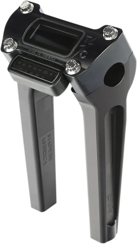 Thrashin Supply Co. 8 Inch Straight Handlebar Riser With Gauge Cut Out In Black Finish (TSC-8025-1)