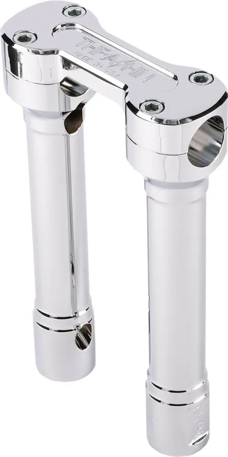 Thrashin Supply Co. 8 Inch Tall Hole Shot Handlebar Riser In Chrome Finish For Harley Davidson (TSC-8100-3)