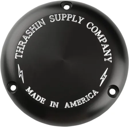 Thrashin Supply Co. 3 Hole Billet Derby Cover In Black For 1984-1999 Evo Twin Cam (TSC-3000-4)