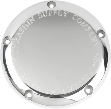 Thrashin Supply Co. Dished Derby Cover In Polished For 1999-2017 Dyna, 2007-2018 Softail and 2007-2015 Touring and Trike (TSC-3010-2)