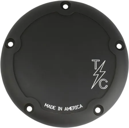 Thrashin Supply Co. Dished Derby Cover In Black For 1999-2017 Dyna, 2007-2018 Softail and 2007-2015 Touring and Trike (TSC-3011-4)