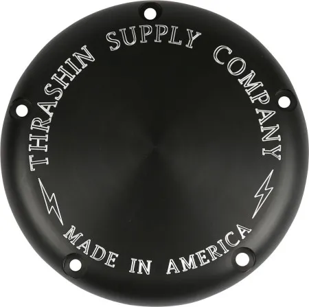 Thrashin Supply Co. Classic Derby Cover In Black For Harley Davidson 2018-2025 M8 Softail Models With Narrow Profile Primary Cover (TSC-3014-4)