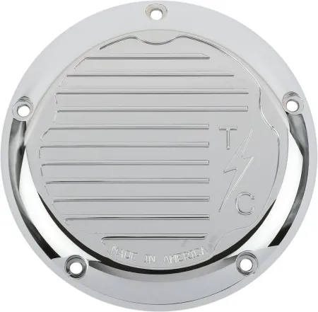 Thrashin Supply Co. Finned Derby Cover In Chrome For 2015 FLHTCUL/FLHTK, 2016-2023 Touring/Trike & 2024 FLHR, FLHTK, FLTRT Models (TSC-3017-3)