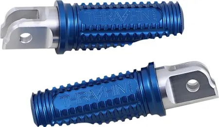 Thrashin Supply Co. Burnout Front Footpegs In Blue For Harley Davidson 2018-2025 M8 Softail Models (TSC-2017-4-SF)