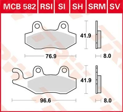 TRW SH Series Sindered Rear Brake Pads (MCB582SH)