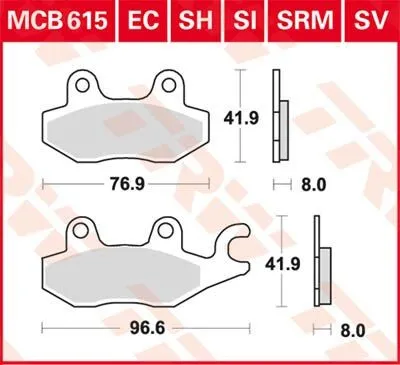 TRW All Round Sintered Metal Brake Pads (MCB615)