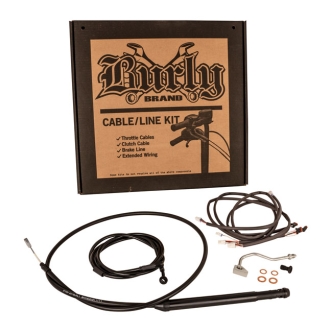 Burly Brand Apehanger Cable/Line Kit In Black Finish For Harley Davidson 2021-2023 M8 Touring Models With 14 Inch Apehangers (B30-1308)