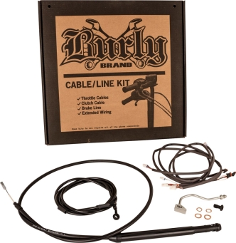 Burly Brand Apehanger Cable/Line Kit In Black Finish For Harley Davidson 2021-2023 M8 Touring Models With 16 Inch Apehangers (B30-1309)