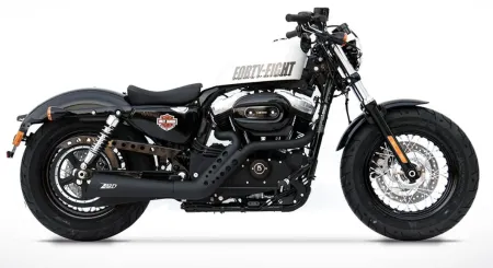 Zard Euro 3 Sport 2-1 Exhaust In Matt Black For 2014-2016 XL883/1200 Sportster Models (ZHD540S00SSO-B)