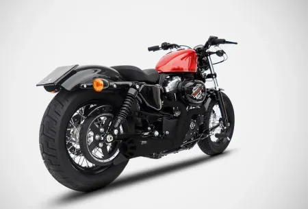 Zard Euro 3 Conical 2-1 Exhaust In Matte Black For 2003-2013 XL883/1200 Sportster Models (ZHD527S00SAO-B)