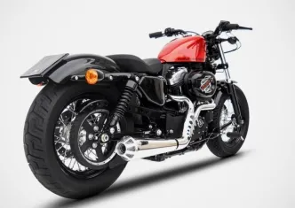 Zard Euro 3 Conical 2-1 Exhaust In Polished For 2003-2013 XL883/1200 Sportster Models (ZHD527S00SAO-P)