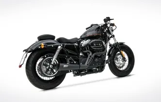 Zard Euro 3 Sport 2-1 Exhaust In Matte Black For 2003-2013 XL883/1200 Sportster Models (ZHD539S00SSO-B)