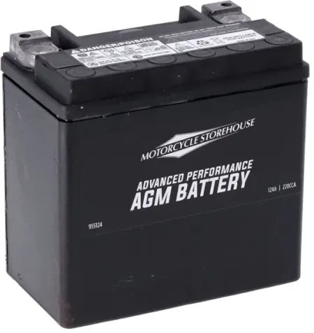 MCS Advance Series AGM Sealed Battery 12V, 12AH, 220CCA For Harley Davidson 2002-2006 V-Rod, 2007 VRSCR V-Rod Only & 2003-2010 Buell XB & Blast Models  (SVR14)