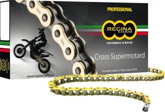 Regina Chains 124 RX3 136 Clip Link 420 Non-seal Drive Chain / GOLD|NATURAL (124RX3/010)