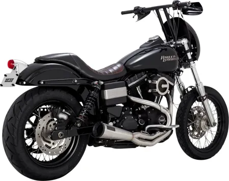 Vance & Hines Stainless 2 Into 1 Upsweep Exhaust System With PCX Technology For Harley Davidson 1991-2017 Dyna Models (27325)