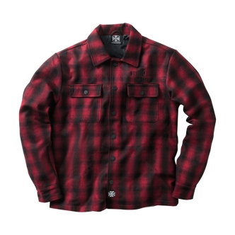 West Coast Choppers Wool Lined Plaidshirt Red/Black Size Large (ARM188289)