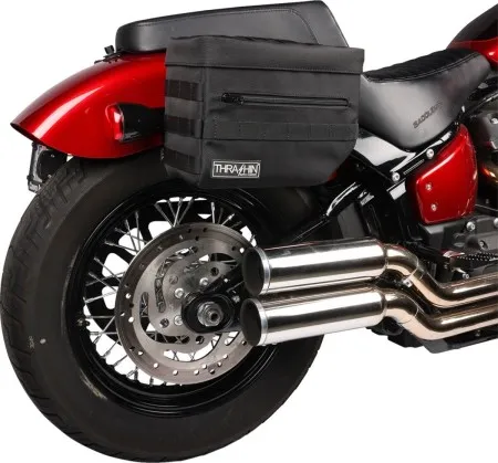 Thrashin Supply Co. Essential V3 Throw-Over Saddlebags In Black (TSB-0006)