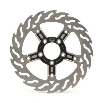 Moto Master Front Right Floating Flame Brake Disc In Black For Harley Davidson 2010-2017 Dyna Models (112317)