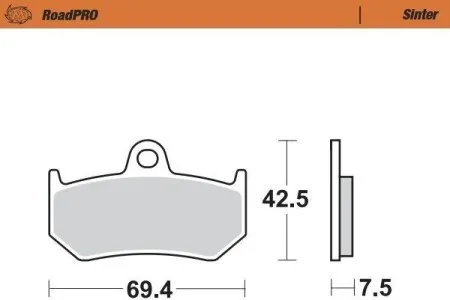 Moto Master RoadPRO Sinder Brake Pad Rear (402602)